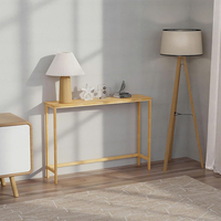 Table console moderne en métal mince pour entrée, salon, couloir étroit - Table longue derrière le canapé