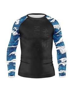 Men's Compression Fit Full Sleeve MMA Rash Guard <b>Grappling</b> Training Four Way Stretch Seams Moisture Wicking Polyester/Nylon - Product Image 4