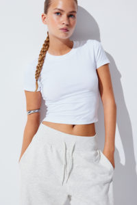 Nouveauté Vêtements personnalisés Couleur gris chiné Ceinture élastique Ourlet côtelé Pantalon de survêtement en coton ample ajusté pour femmes - Product Image 2