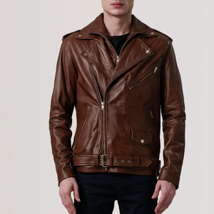 Blouson aviateur en cuir véritable pour homme, design unique, couleur personnalisée, col montant, vintage, uni, teint, enduit, imperméable, style urbain - Product Image 5