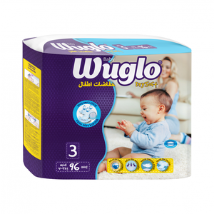 WUGLO Couches jetables pour bébé en coton doux, respirant et très absorbant, imprimées, avec SAP importé, protection anti-fuites, 2 couches, Turquie (Istanbul) - Product Image 2