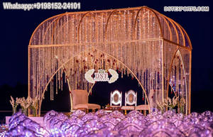 Mandap de Metal para boda moderno y elegante, Mandap de Metal moderno para bodas al aire libre, salón de banquetes de boda de moda, Mandap de Metal - Product Image 5