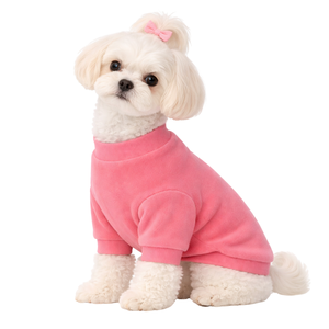 Sudadera de Forro Polar Rosa Sólido para Perro, Suave al Tacto, Cálida, Jersey Cómodo para Mascotas, Ropa de Invierno para Perros Pequeños, Uso Diario - Product Image 1