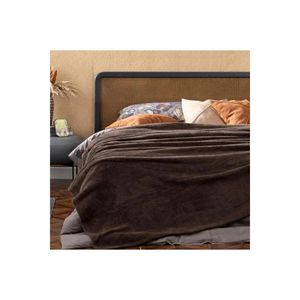 Sofwellty ผ้าห่มทีวีผ้ากำมะหยี่สีน้ำตาลขนาด120x170ซม. แบบพกพาคุณภาพสูงมีลวดลายเรขาคณิตและแข็งสำหรับห้องนอน - Product Image 1