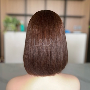 Bob Pelucas Cabello humano Mujeres Pelucas Hueso Recto Color marrón 100% Cabello vietnamita crudo - Product Image 4