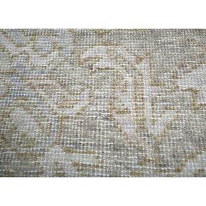 พรมขนสัตว์ถักมือสีเทาและสีดำลายเหรียญตรา สำหรับห้องโถง พรมปูพื้นแบบทอเรียบ ขนาดห้อง 9x12 นิ้ว - พรมจาอีปุร์ ZA - Product Image 3