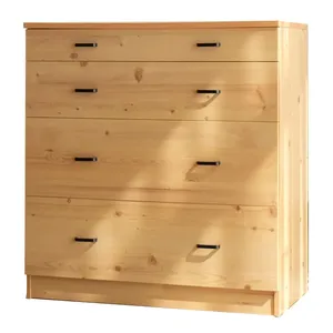 Sturdy Frame Wooden Enlarged 4-Drawer Chest for Bedroom Closet - Product Image 2