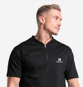 Camiseta de hombre 100% algodón logotipo personalizado diseño media cremallera calidad de lujo costilla cuello redondo - Product Image 3