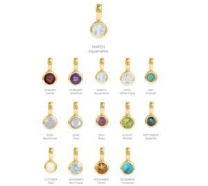 12 dijes colgantes de piedra natal en bisel chapado en oro de Plata de Ley 925, juego de colgantes de piedras preciosas de nacimiento mensual para mujer, - Product Image 6