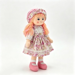 customized Soft Cloth Girl <b>Doll</b>,Pink Floral Rag <b>Doll</b>,Handmade Fabric Plush <b>Doll</b> - Product Image 2