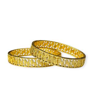 Brazaletes con Patrones Chapados en Oro Hechos a Mano, Joyería de Perlas de Primera Calidad para Bodas y Fiestas, a Precio de Mayoreo - Product Image 2