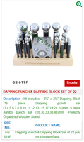Kit de poinçonnage et de façonnage de bijoux 22 pièces avec base en bois – Outil de bombage de métaux |   Numéro d'article GS-619F