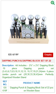 GS 619F Juego de 22 punzones y bloques de acero para herramientas de joyería para manualidades de joyería - Product Image 2