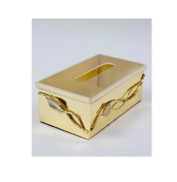 Royal Design Brass Material Tissue Box Handmade Wholesale Gold Plated Designer Indian Table Ware Decorative Brass Napkin Box