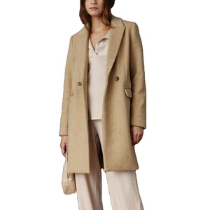 Abrigos de lana largos sin cuello para mujer, chaqueta de invierno para mujer - Product Image 1