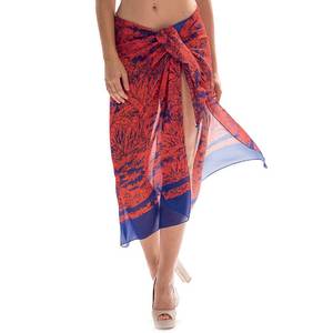Sarong géométrique en coton jacquard floral grande taille personnalisé Poncho à rayures unies 1 maillot de bain vichy à carreaux de maternité Fitness - Product Image 3