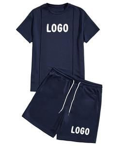 2023 personalizar Logo diseñador blanco camiseta y pantalones cortos conjunto para hombre 2 dos piezas verano conjunto corto camiseta para hombre Logo manga corta T-s - Product Image 6