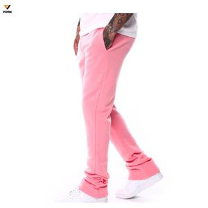 Pantalones de chándal de pierna recta de lana alta para hombre de lujo personalizados con logotipo personalizado pantalones de chándal apilados de lujo para hombre - Product Image 4