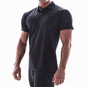 Camiseta informal para hombre, cuello redondo, Color sólido, bordado, que absorbe la humedad, logotipo estampado personalizado, polos de manga corta para hombre, OEM - Product Image 4