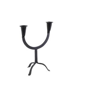 Vente en gros de bougeoir moderne de luxe en métal noir bougeoir fait à la main en acier et verre gaufré pour la maison décorations de Noël mariages - Product Image 6