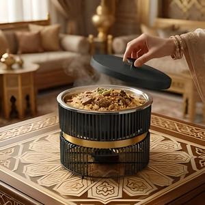 Recipiente Aislado de Lujo para Servir Comida Caliente con Tapa de Acabado Elegante, Ideal para Cenas en Casa, Fiestas Tipo Buffet y Reuniones Familiares - Product Image 5