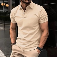 Polo de golf pour homme en tissu de coton et de bambou de qualité supérieure, brodé, coupe classique, séchage rapide