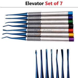 Elevadores dentales codificados por color manuales ergonómicos de alta calidad de acero inoxidable, juego de 7 piezas microquirúrgicas - Product Image 2
