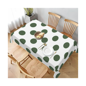 Modern Rectangle <b>Tablecloth</b> With Pink Polka Dots Printed Polyester Elegant 60x108 Inches Machine Washable Home Decor Piece - Product Image 3