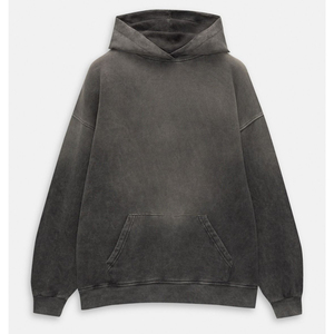 Custom <b>Men's</b> Fashionable Acid Washed <b>Pullover</b> Hoodie Loose Long Sleeve Casual with Embroidered Technics and Solid Pattern Hoodie - Product Image 6