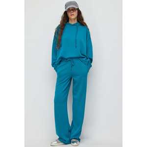 Pantalons de survêtement à jambes larges pour femmes, doux au toucher, 100% polyester, taille ajustable, pour les activités de plein air - Product Image 3