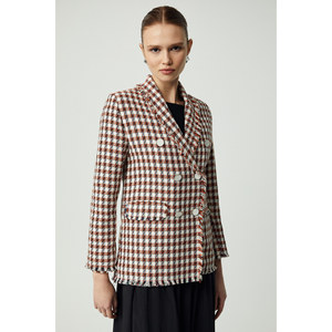 Veste pour femme GRIMELANGE MERAN, col long, manches longues, détail boutonné, veste en tweed - Product Image 2