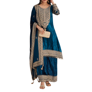 Robe de mariée en velours brodé professionnelle, tissu doux, 100% velours, élégante, pour les fêtes d'hiver, mariage, haute qualité - Product Image 1