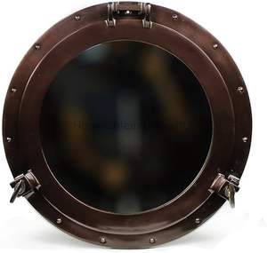 กระจกทองแดงเคลือบโค้กโบราณขนาด11นิ้วสำหรับงานฝีมือทำจากอลูมิเนียมหล่อเงาเรือของขวัญหรูหรา - Product Image 2