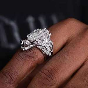 8.00Ct Hip Hop or blanc VVS Moissanite Ice Out bague en diamant taille ronde pour homme en argent sterling 925 - Product Image 6