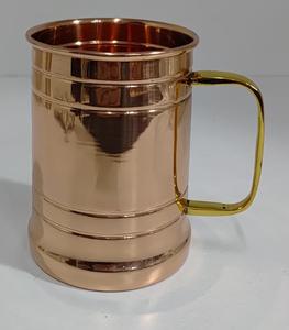 Tasse à bière Barware en cuivre naturel au design moderne avec poignée en métal fini cuivre pour la décoration de la maison et des fêtes - Product Image 1