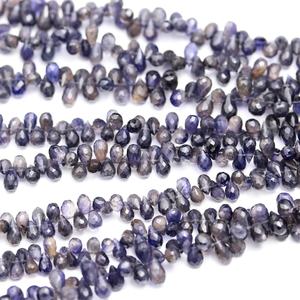 Naturel Iolite Gemstone Lisse Gouttes Forme Gemstone Perle Strand Strand au Gros Meilleur Prix D'usine Acheter En Ligne Grossiste DIY - Product Image 3
