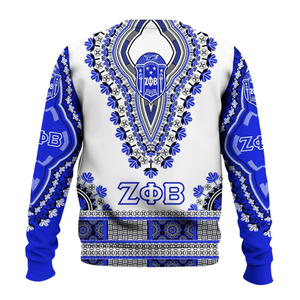 Sudadera Azul Bordada con el Logotipo de la Hermandad Zeta Phi Beta para Mujer, Sudadera Griega de 1920 - Product Image 2