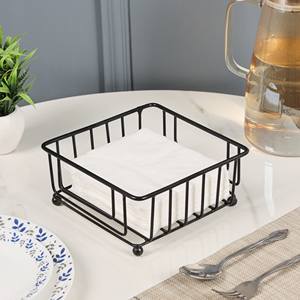 Servilletero Moderno Cuadrado de Hierro Negro, Duradero y Ligero, Hecho a Mano, Personalizable, para Restaurantes, Bodas, Uso Doméstico, Comercial al por Mayor - Product Image 4