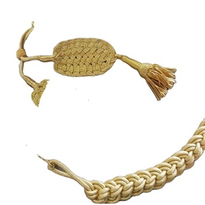 Vente en gros exigence personnalisée 100% fil métallique rond tirage jaune Napoléon Shako chapeaux cordons - Product Image 1