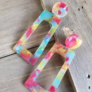 Pendientes de Resina Bordados a Mano, Joyería de Moda de Acero Inoxidable para Mujeres y Niñas, Estilo Clásico para Bodas, Alta Calidad - Product Image 1