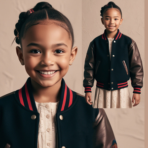 2025 meilleure vente nouveau Style laine corps cuir manches broderie en gros Varsity vestes pour enfants pour l'hiver - Product Image 6