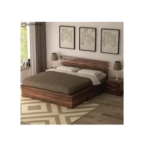 北欧风格相思木床架高背自然成品卧室家具卧室套装木床家居家具