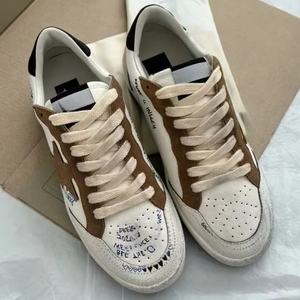 Zapatillas de Piel Genuina de Ganso Blanco Antideslizantes Cómodas Estilo Urbano Dorado Desgastado Transpirables a la Moda - Product Image 3