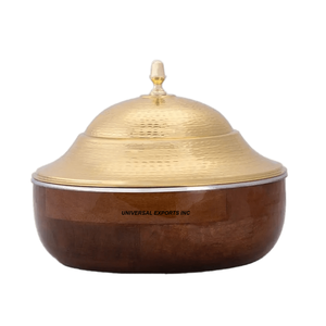 Stainless Steel Hammered Hotpot Shape Designer Luxury Eco-Friendly Dishwasher Safe 24cm Diameter Food Warmer Hot Casserole - Product Image 4