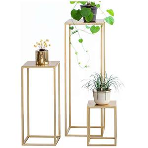 Porte-pot de fleur en fer forgé pour coin salon décorer maison bureau décoration de mariage or fini taille personnalisée - Product Image 4