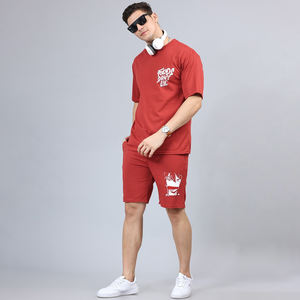 ชุดกางเกงขาสั้นของผู้ชายสำหรับฤดูร้อนเสื้อยืดระบายอากาศได้ดีมีโลโก้ตามสั่งสไตล์ลำลอง - Product Image 2