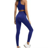 Conjunto de Leggings de Yoga Sólidos con Sujetador Deportivo de Moda para Mujer, Levanta Glúteos, Transpirable, Elástico en Cuatro Direcciones, Secado Rápido, Cintura Elástica