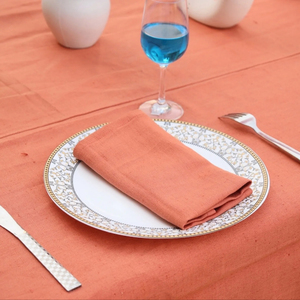 Venta al por mayor 100% servilletas de algodón personalizado óxido naranja boda Navidad cena cóctel servilletas de mesa gran oferta - Product Image 1