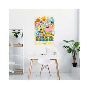 Spongebob Squarepants Modern Paper <b>Poster</b> Birthday Party Decor 'Bikini Bottom Buddies' Design - Product Image 3