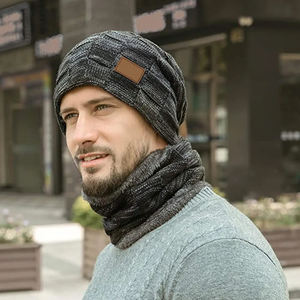 Kit de bonnet d'hiver en tricot côtelé avec logo personnalisé, couleur unie, acrylique de haute qualité, unisexe, bonnet chaud pour l'extérieur, personnalisation d'image - Product Image 2